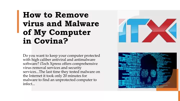 how to remove virus and malware of my computer in covina
