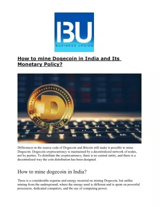 how to mine dogecoin in india and its monetary
