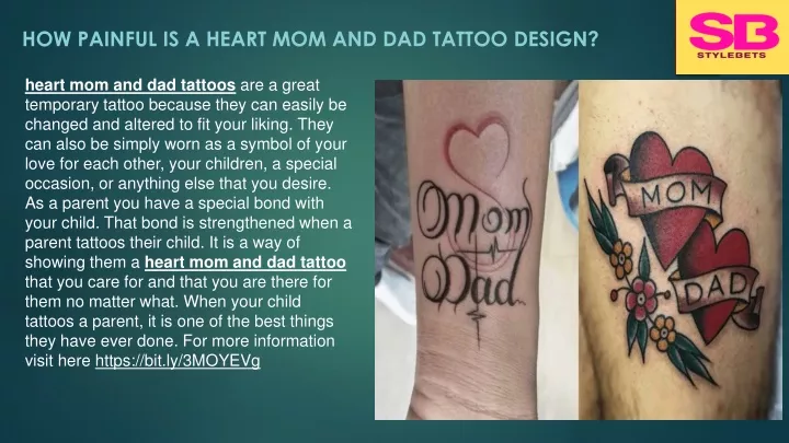 how painful is a heart mom and dad tattoo design