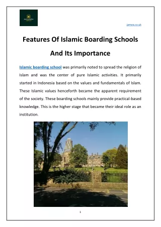 Features Of Islamic Boarding Schools And Its Importance
