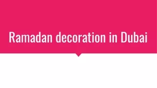 ramadan decoration in dubai