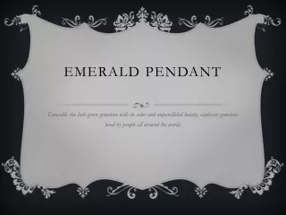 Buy Emerald Pendants For Women Online- Chordia Jewels