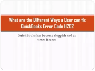What are the Different Ways a User can fix QuickBooks Error Code H202