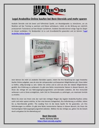 Legal Anabolika Online kaufen bei Best-Steroids und mehr sparen