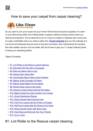 How to save your carpet from carpet cleaning