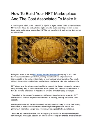 how to build your nft marketplace and the cost