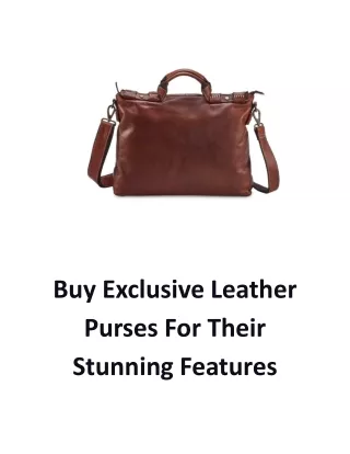 Buy Exclusive Leather Purses For Their Stunning Features