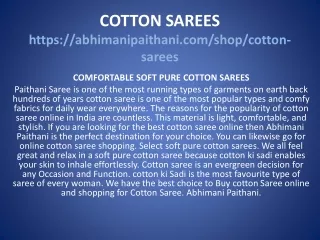 Cotton saree | Buy Cotton ki Sadi Online | Abhimani Paithani