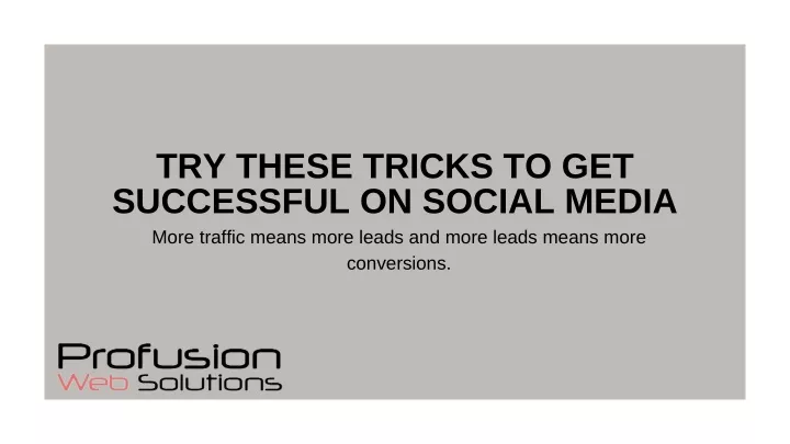 try these tricks to get successful on social