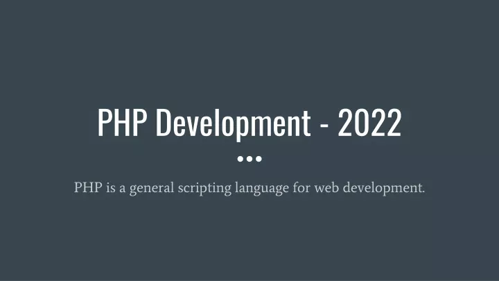 php development 2022