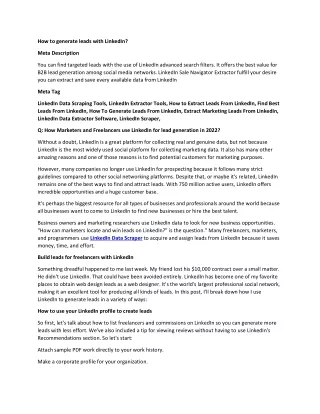 how to generate leads with linkedin