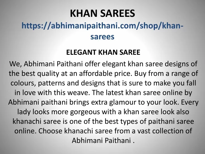 khan sarees