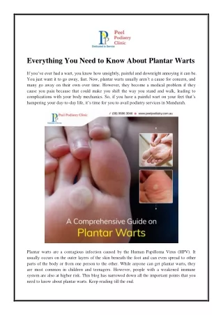 Everything You Need to Know About Plantar Warts