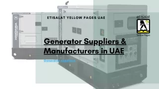 Generator Suppliers & Manufacturers in UAE