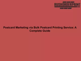 Postcard Marketing via Bulk Postcard Printing Service A Complete Guide
