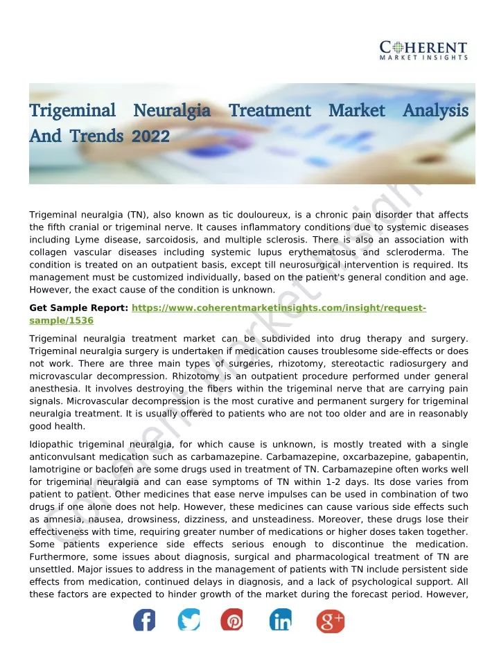 trigeminal neuralgia treatment market analysis