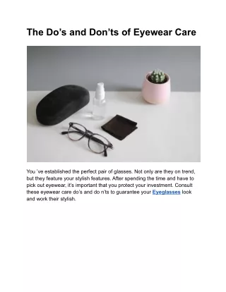The Do’s and Don’ts of Eyewear Care