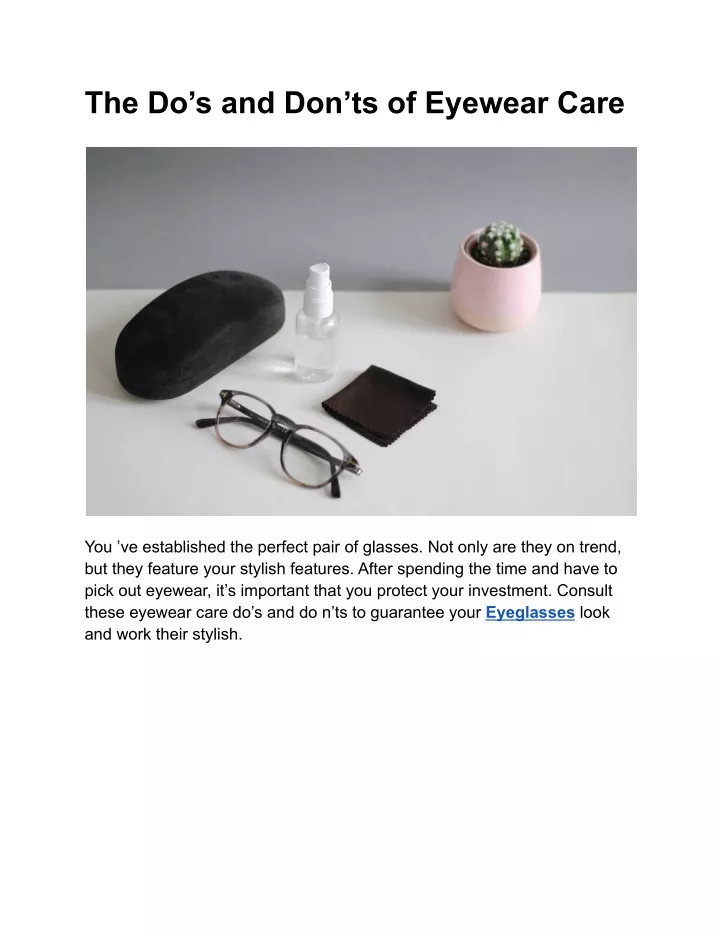 the do s and don ts of eyewear care