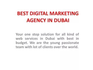 BEST DIGITAL MARKETING AGENCY IN DUBAI