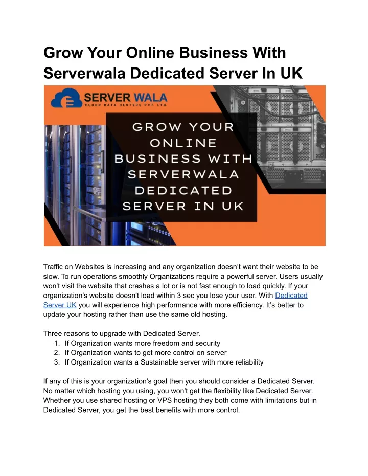 grow your online business with serverwala