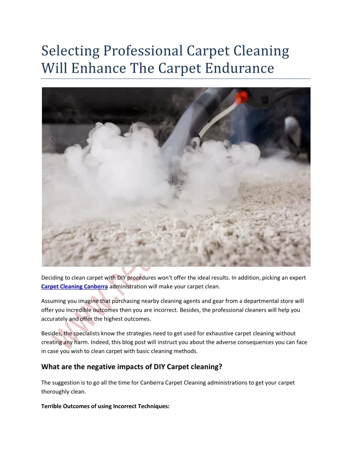 selecting professional carpet cleaning will