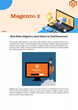 what makes magento a good option for small