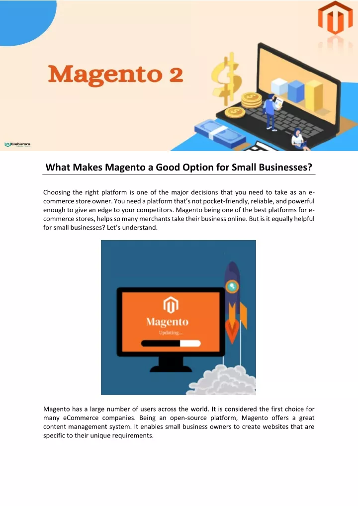 what makes magento a good option for small