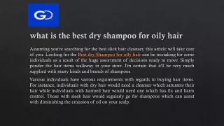 what is the best dry shampoo for oily hair