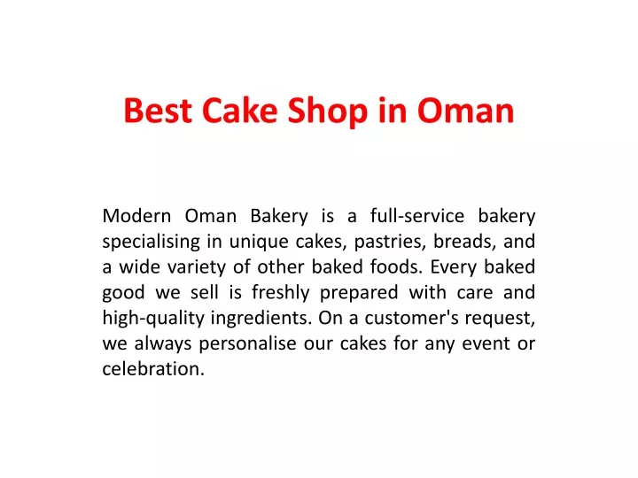 best cake shop in oman