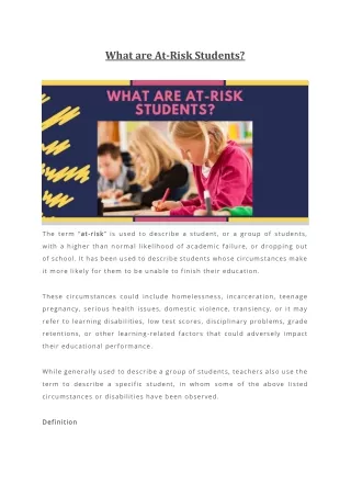 what are at risk students