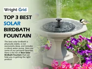 TOP 3 BEST SOLAR BIRDBATH FOUNTAIN
