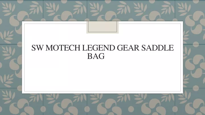 swmotech legend gear saddle bag