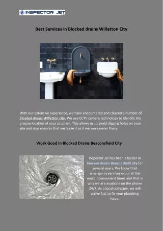 Best Services in Blocked drains willetton City