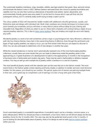 the customized jewellery necklaces rings