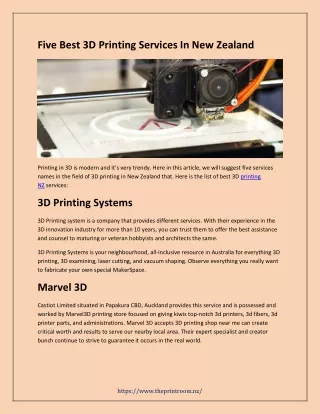 5 Best 3D Printing in New Zealand Services