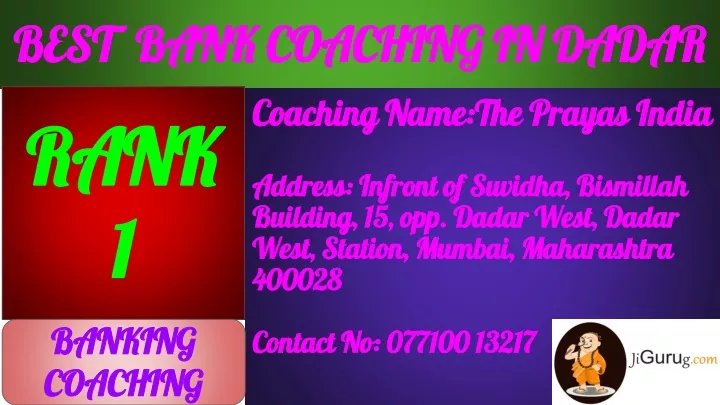 best bank coaching in dadar