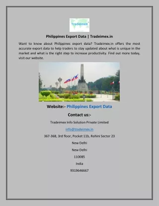 philippines export data tradeimex in
