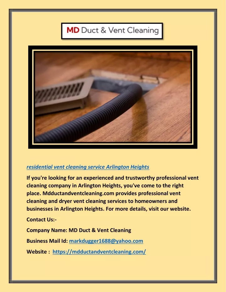residential vent cleaning service arlington