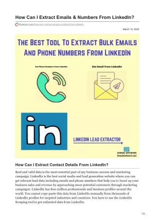how can i extract emails numbers from linkedin