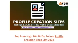 Top Free High DA PA Do Follow Profile Creation Sites List 2022