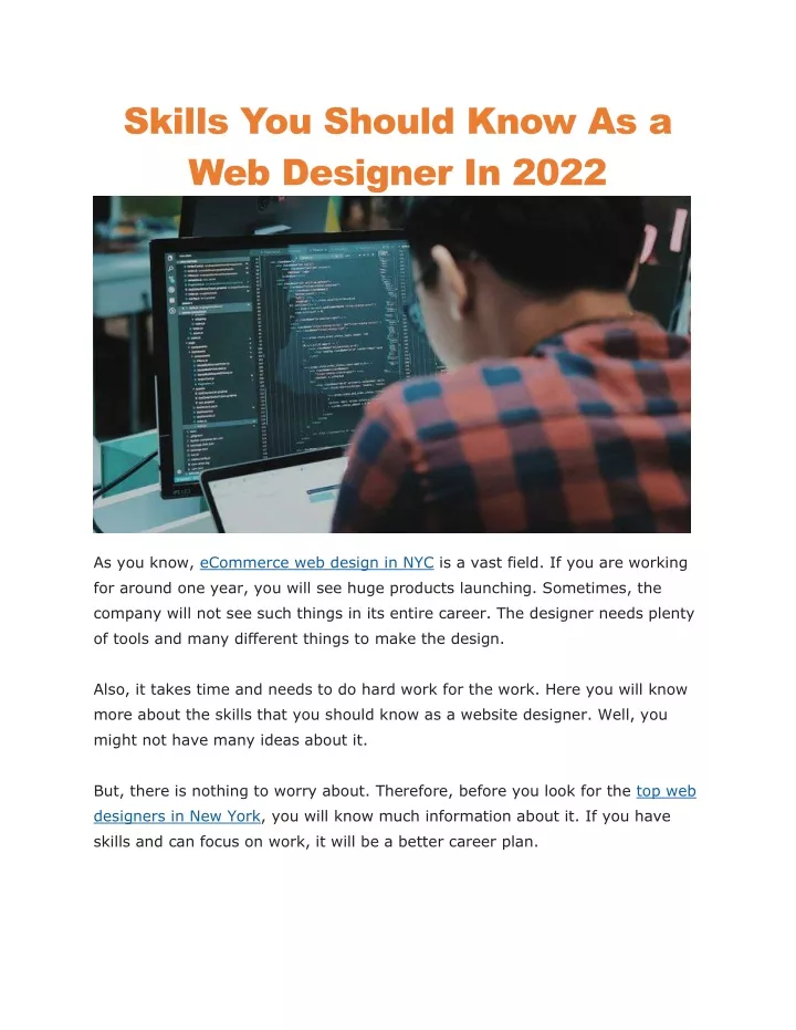 skills you should know as a web designer in 2022