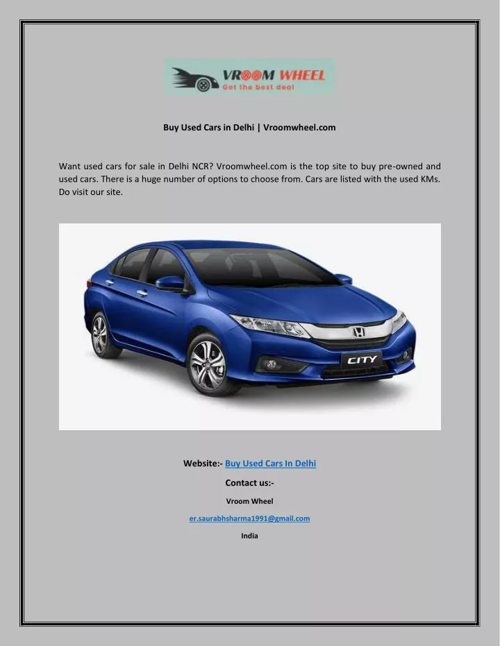 buy used cars in delhi vroomwheel com