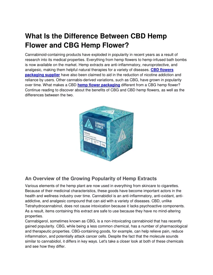 what is the difference between cbd hemp flower