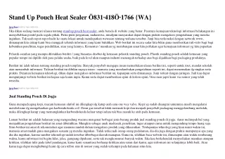 Stand Up Pouch Heat Sealer Ô8ᣮI~ᏎI8Ô~I7ᏮᏮ[WhatsApp]
