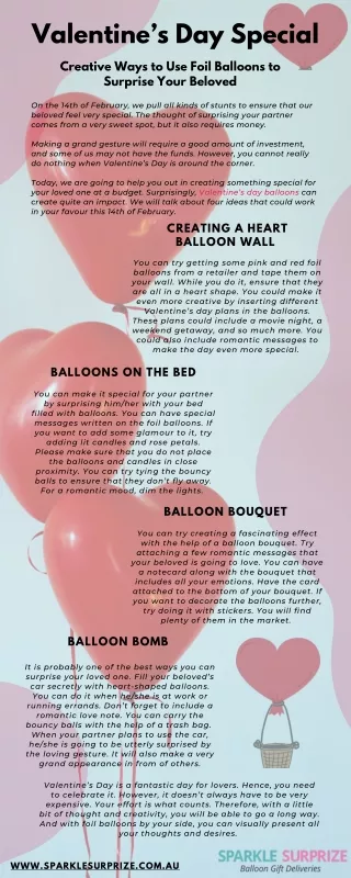 Valentine’s Day Special- Creative Ways to Use Foil Balloons to Surprise Your Beloved
