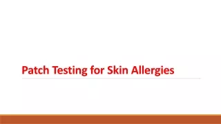 patch testing for skin allergies