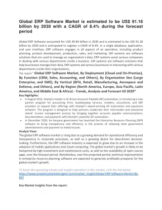 global erp software market is estimated