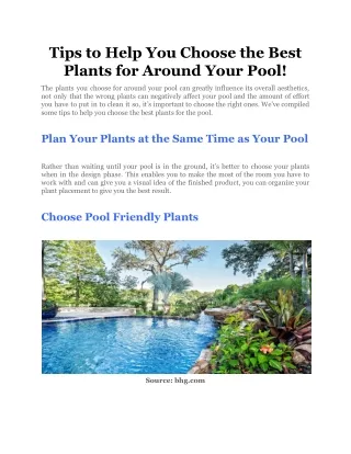 tips to help you choose the best plants