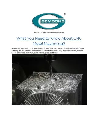 precise cnc metal machining gemsons