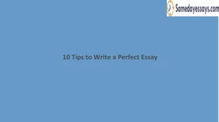 10 Tips to Write a Perfect Essay